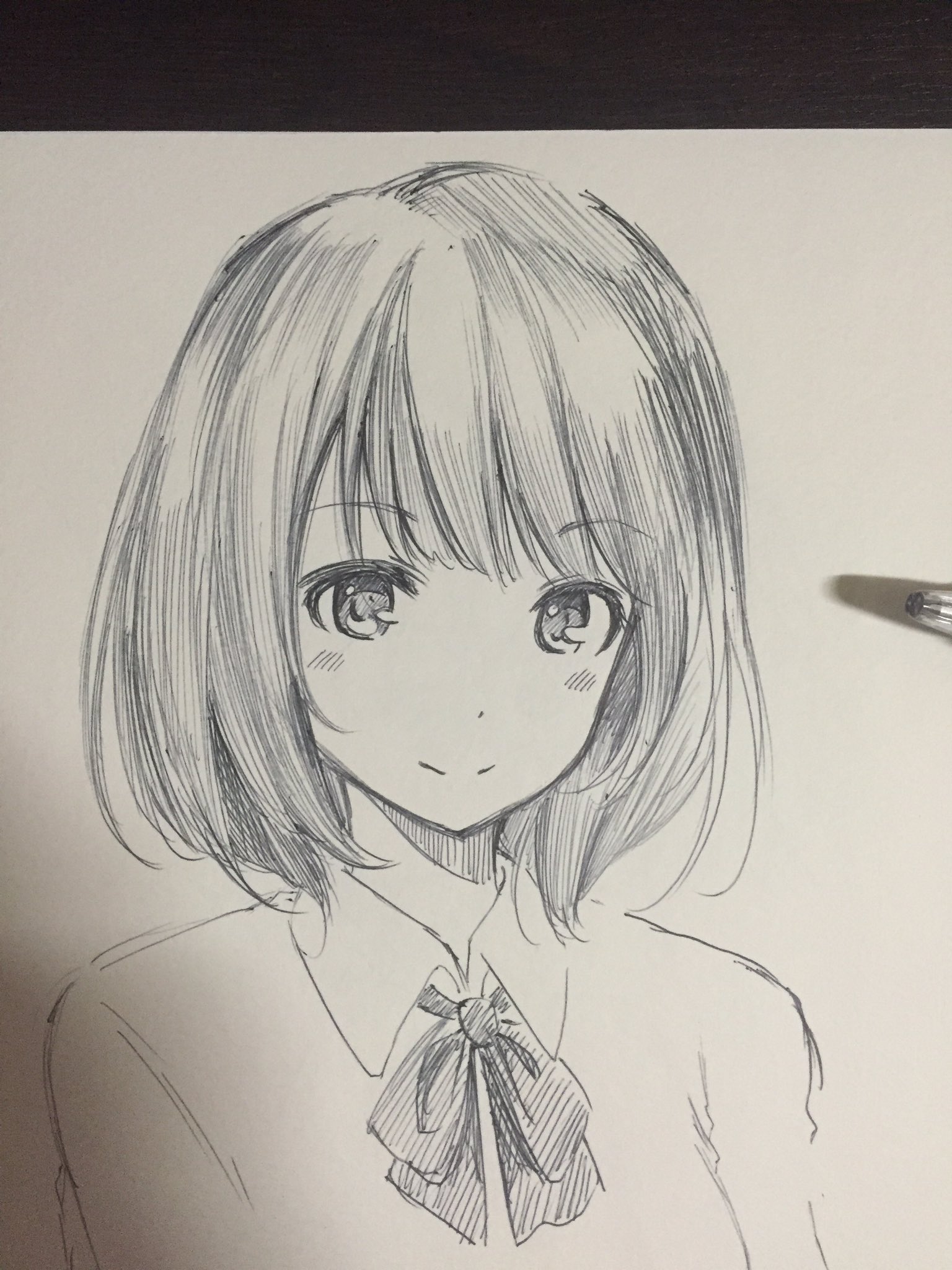 よしき テンション上がる用 お気楽オリジナルラクガキ 特に何も思わず ボブヘアっ娘っ ボブかコレ 汗 イラストの調子が悪くなりそうな時は密度濃い絵を描いておけば回復する傾向がある T Co 8mbspuo8pp Twitter