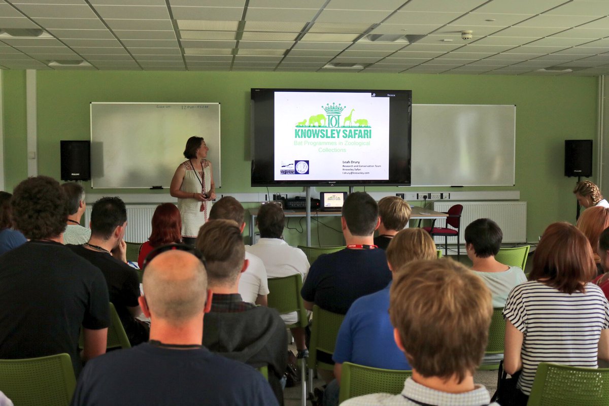 bridget_sci's tweet photo. Native species champion for bats Leah giving an excellent talk on our bat programmes @KnowsleySafari at #Biaza50 https://t.co/6et5949uou