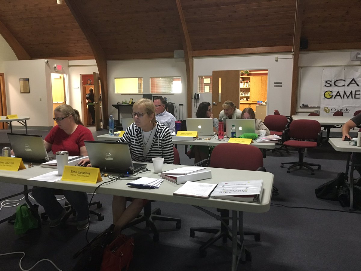MathEdPhD's tweet image. Teaching  #ScalableGameDesign to a great group of teachers in Jeff City!  Beyond the basics!