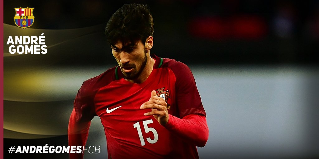 Leave a welcome message for new <a href="/FCBarcelona/">FC Barcelona</a> signing <a href="/aftgomes/">André Gomes</a>  using #AndreGomesFCB