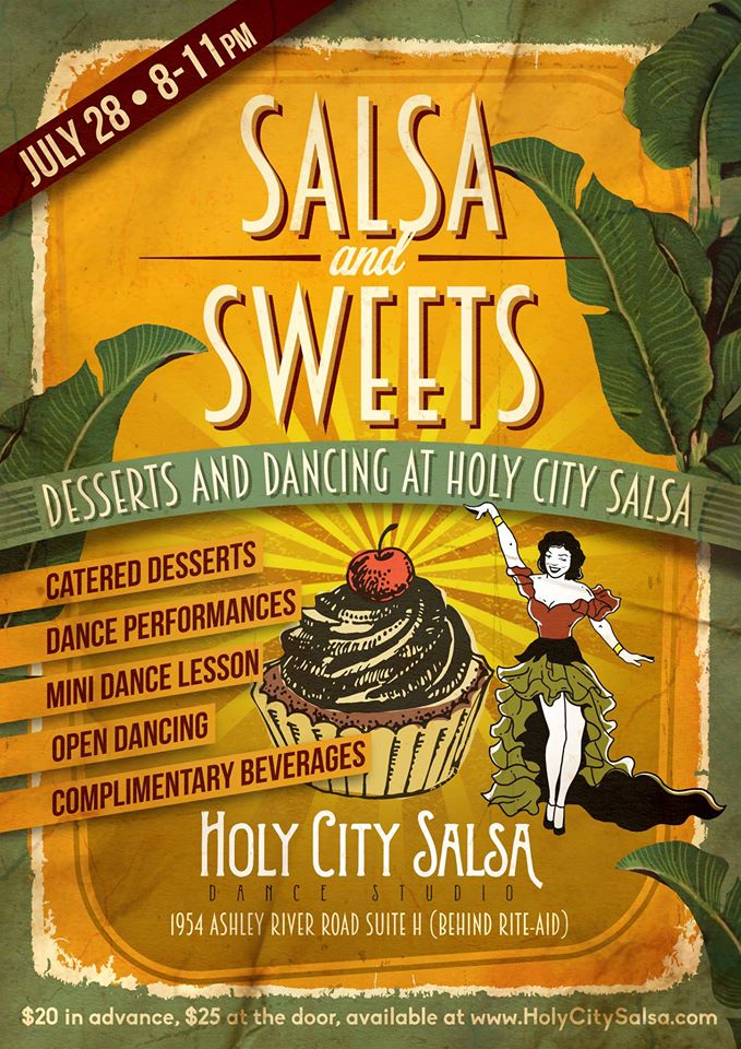 On 7/28, Holy City Salsa hosts Salsa &amp; Sweets: holycitysinner.com/2016/07/21/hol… @BailaConmiGA