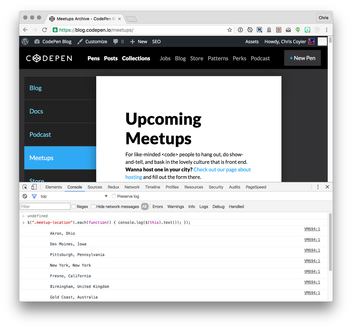 CodePen's tweet image. Upcoming: Akron, Des Moines, Pittsburg, New York, Fresno, Birmingham, Gold Coast
blog.codepen.io/meetups/