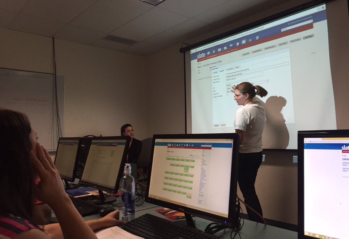 Section11Cat's tweet photo. #StraightOuttaComms! Transfer Team Slate Training Day 2! @Kayla_Harvey @_emily_marie @kaseyurquidez #Slate https://t.co/ZY06l2DieC