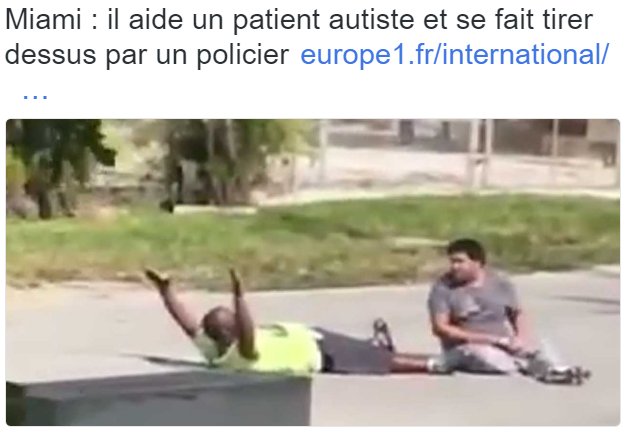 Guepe2laMAS's tweet photo. #Floride: il aide un autiste et se fait tirer dessus par un policier https://t.co/vcNxv4nBDe via @europe1 #autisme https://t.co/bVXze2a1hf