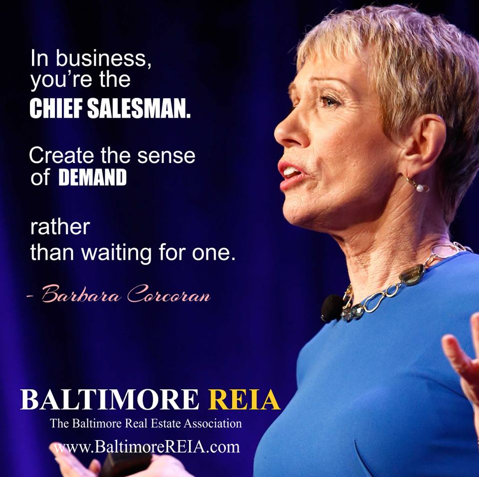 Baltimore_REIA's tweet photo. Take it from a former waitress turned Real Estate mogul: "You have to create a demand". #realestateinvesting https://t.co/pwmPFMM3q3