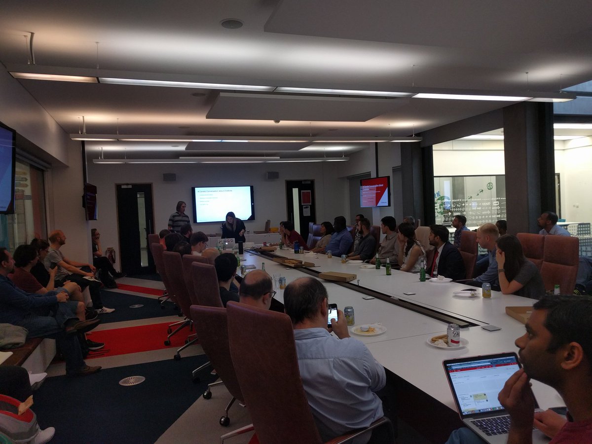 SammyHep's tweet photo. Amazing conversation about chatbots @HotelsdotcomEU for the London Web meetup!! #chatbots https://t.co/XI4EAppQu6