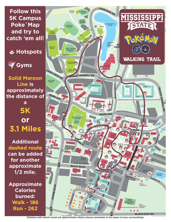 Mississippi State Has Its Own Pokemon Go Map For Whom The Cowbell Tolls
