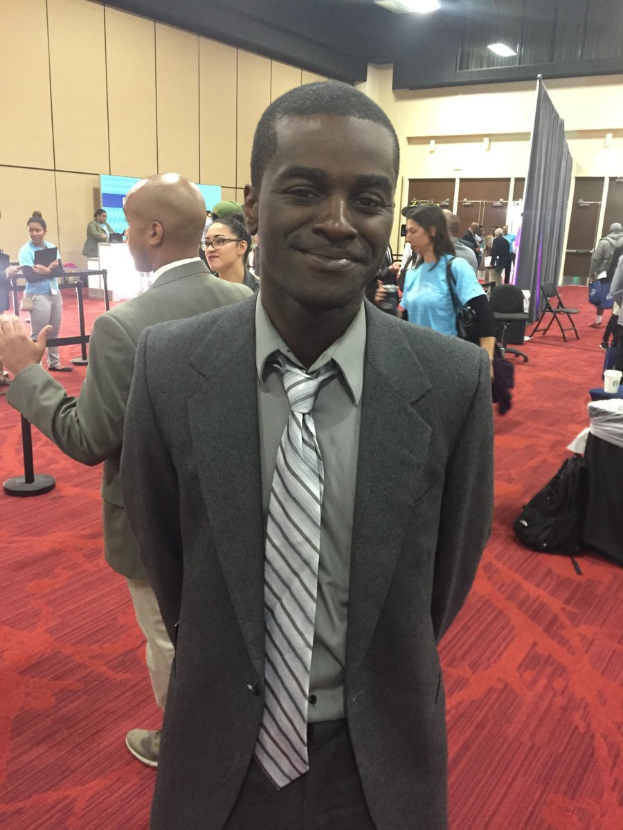 MBK_Alliance's tweet image. "I lost a button, but I got a job at @Macys!" #Path2Success. Smiles all round at the Oakland Convention Center.