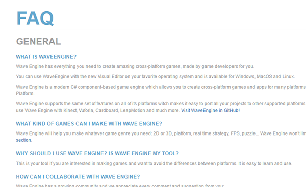 waveengine's tweet photo. What do you think about the new FAQ section in #WaveEngine website?   https://t.co/OvKZaADCe9 #GameDev #IndieDev https://t.co/5jY2XgsoBl