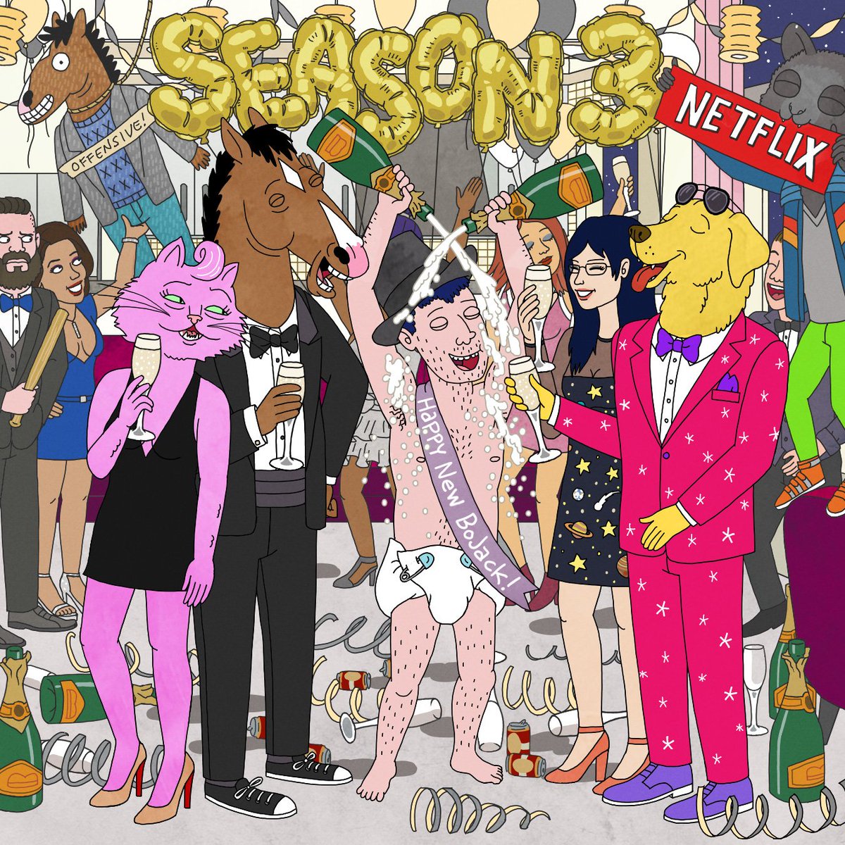 BoJackHorseman's tweet image. SOCIAL MEDIA ALERT 🚨🚨🚨  #BOJACKISBACK @ MIDNIGHT! RETWEET REWETWEET!