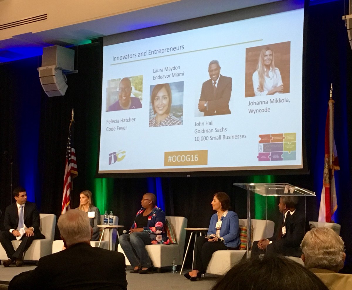 sbcHealth's tweet photo. Pleasure to see this panel of innovators at the OCOG Report. The innovation ecosystem in Miami is exploding! #OCOG16 https://t.co/wk4MEVVusd