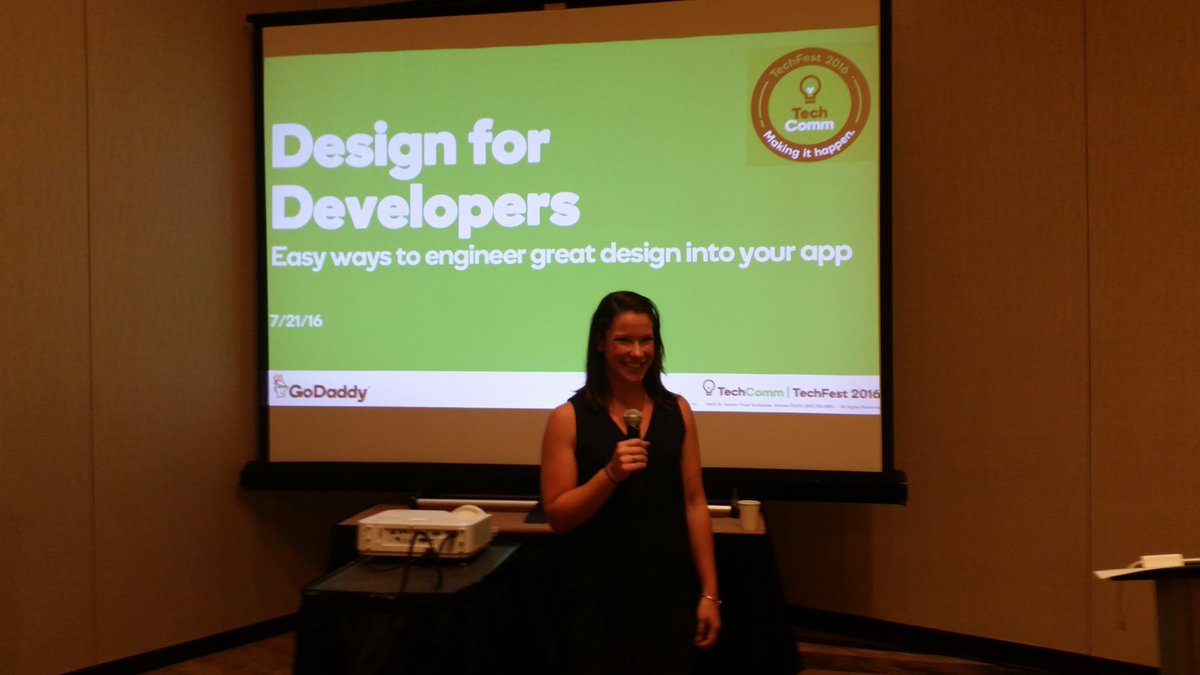 fochtb's tweet photo. Great talk on #design by @julie_logue #GDTechFest2016 https://t.co/sRbMoR5ElO