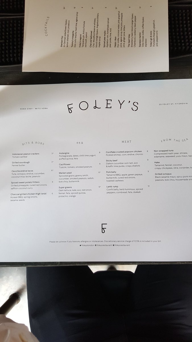 FDoverLDN's tweet photo. Really good meal @foleyslondon tonight. Punchy flavours and spices. Will be back to try the rest of the menu https://t.co/7bgi0reZQX