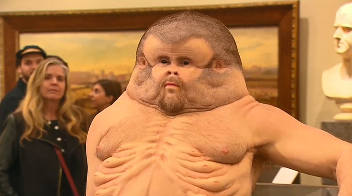 This sculpture has the ideal body type to survive a catastrophic car