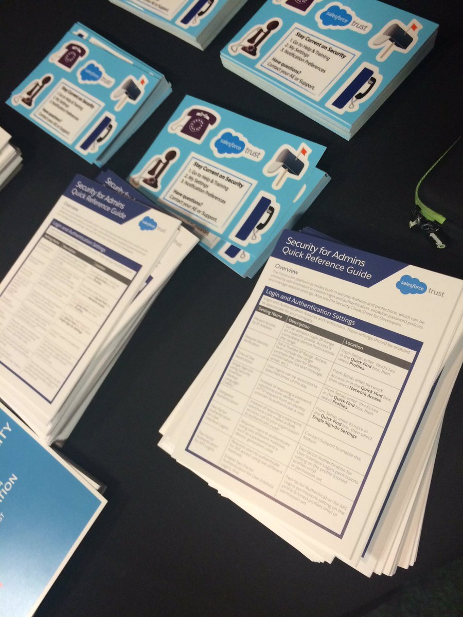 MikeGerholdt's tweet image. Wow! So many goodies from #SalesforceTrust at @MidWest_Dreamin ! @salesforceadmns will be 🔒security🔒 rock🌟stars!