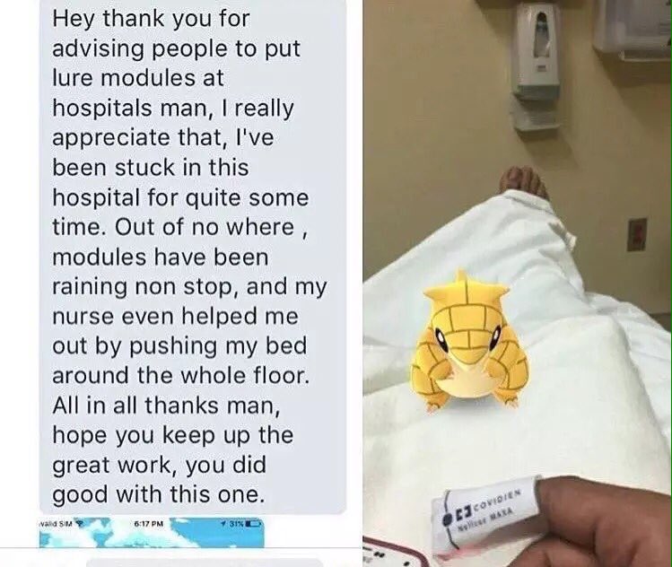 PokemonGoHelp_'s tweet image. Shows how much people appreciate this! Especially when they are stuck in the hospital ill. #PokemonGO