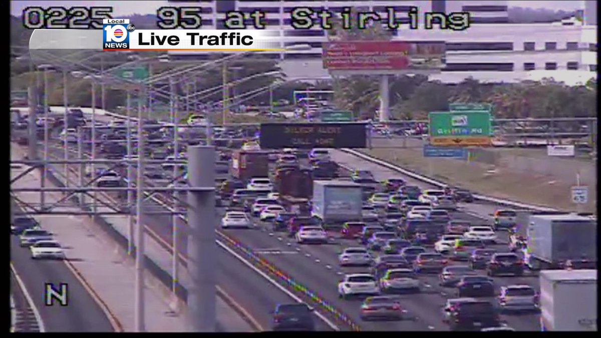 CRASH: I-95 NB & Stirling Rd. Expect delays. #TRAFFIC https://t.co/i8LC6YKeON