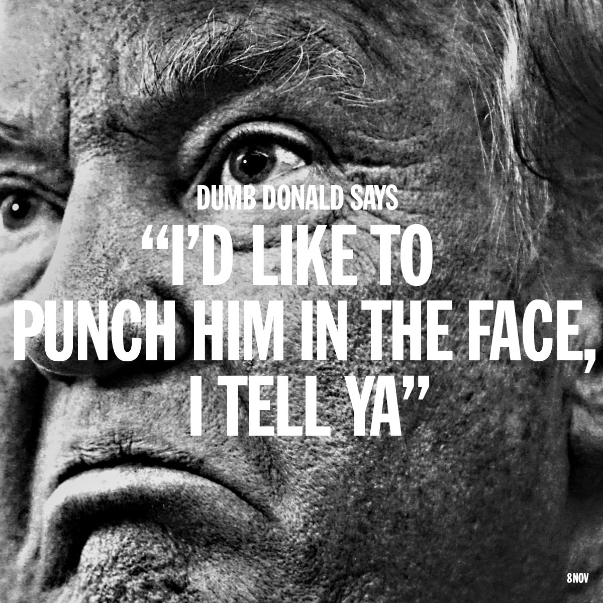 8thofnov's tweet photo. βIβd like to punch him in the face, I tell ya.β #dumbdonaldsays #RNCinCLE #TrumpYourself #betterthanthis #8thofnov https://t.co/UukrMwu3gE