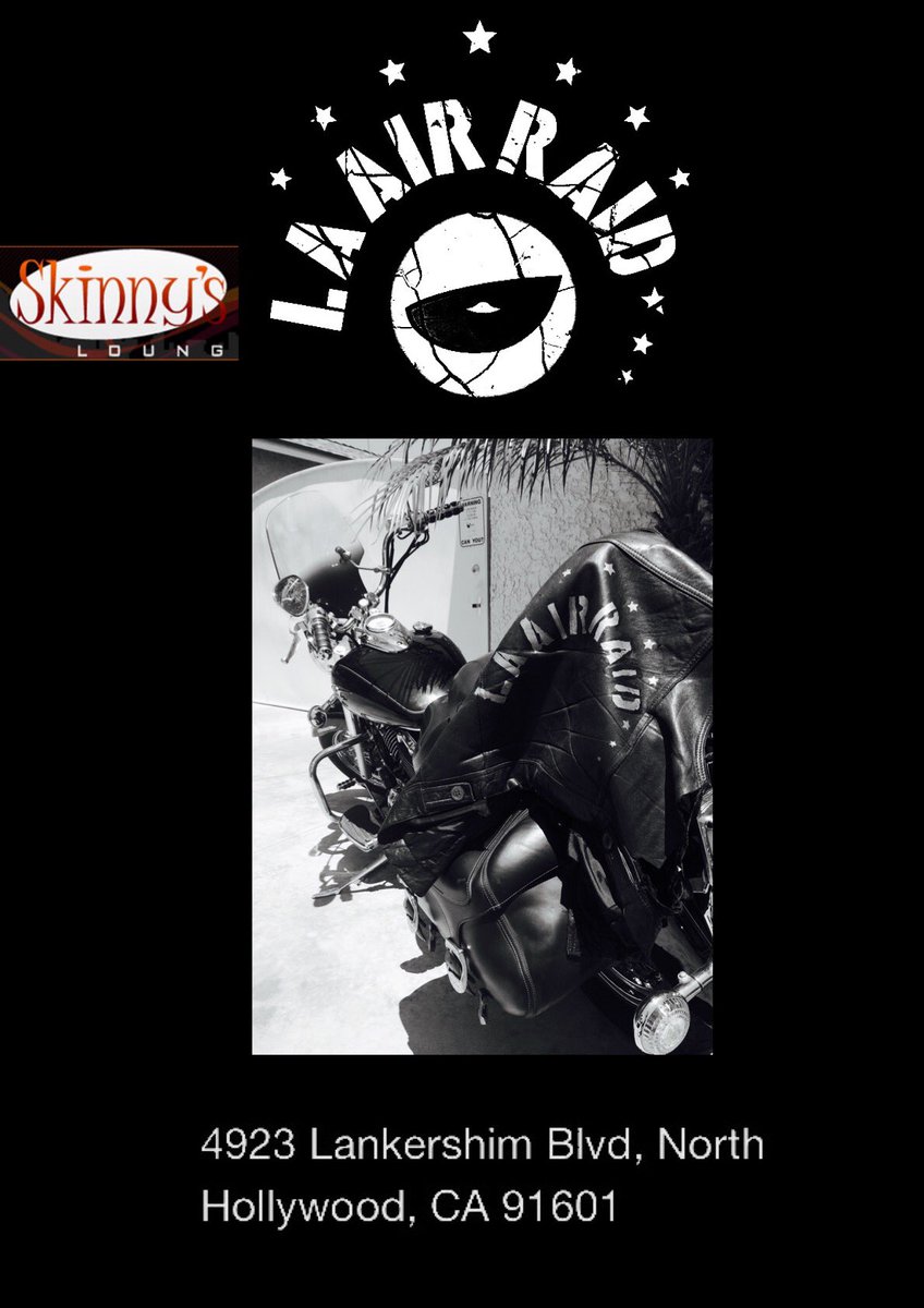 LAAIRRAID's tweet photo. Tonight @SkinnysLounge 
#LAAIRRAID Live on stage, up close and personal at 10pm #noho #RocknRoll #MissT #MadameRock https://t.co/2ZHi2Mptd4