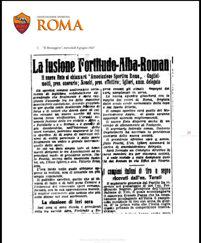 ASRomaData's tweet photo. Official #ASRoma document clarifying that club was founded on 7/6/1927, not on #22July
👉https://t.co/oTyyO1ix8l https://t.co/J2Sf5f7cAI