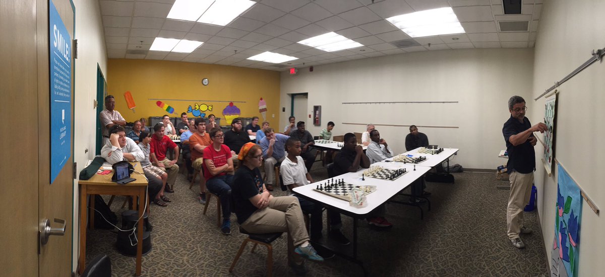 DWGrimaud's tweet photo. Twenty seven at Petrosian-Spasky lecture by GM Ftacnik. #chesssimul #columbiasc https://t.co/6H1BPTMX5A
