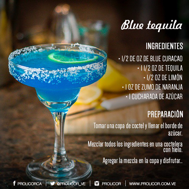 PROLICOR C.A. Twitterissä: "#ProlicorTips Cóctel del Día: Blue Tequila #tragos #cocktails #tequila #limon #naranja #azul https://t.co/PCAoa93zWF" / Twitter