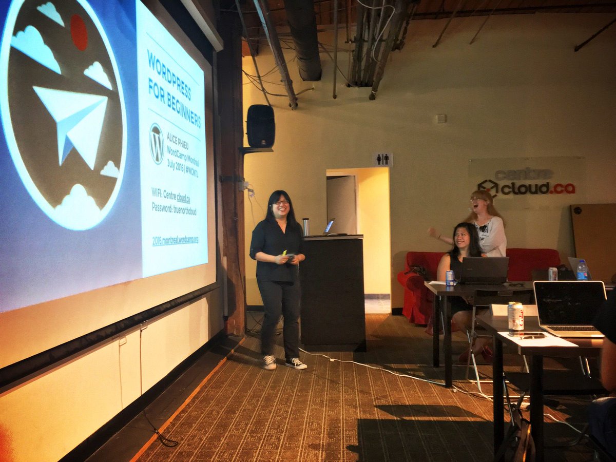 wordcampmtl's tweet photo. WordPress for Beginners with @alicephieu in progress at @Centre_cloud_ca! #wcmtl Photos by @pixelida https://t.co/XuQugDELBY