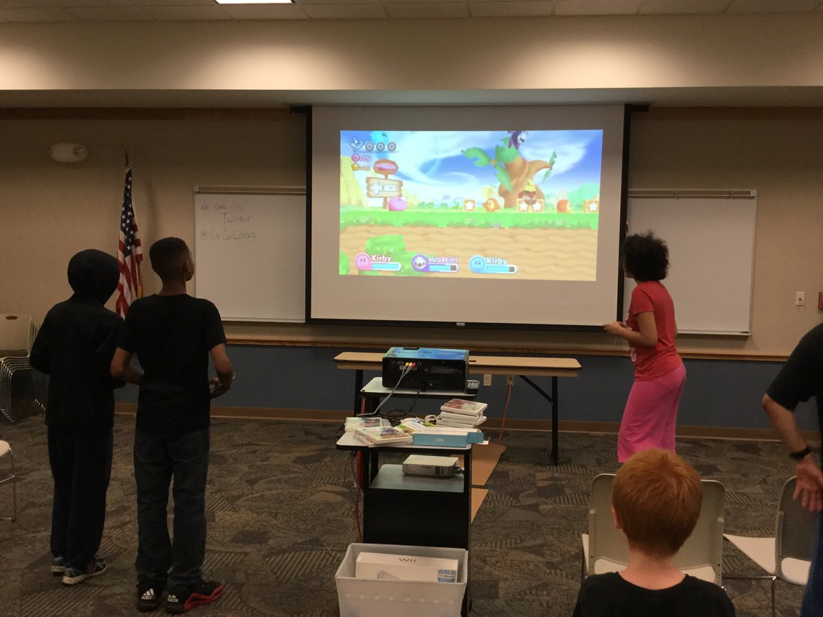 GrCalLibrary's tweet photo. Open house gaming day for tweens escaping the heat! #summerreading #libraryescape https://t.co/duKLthSLK6
