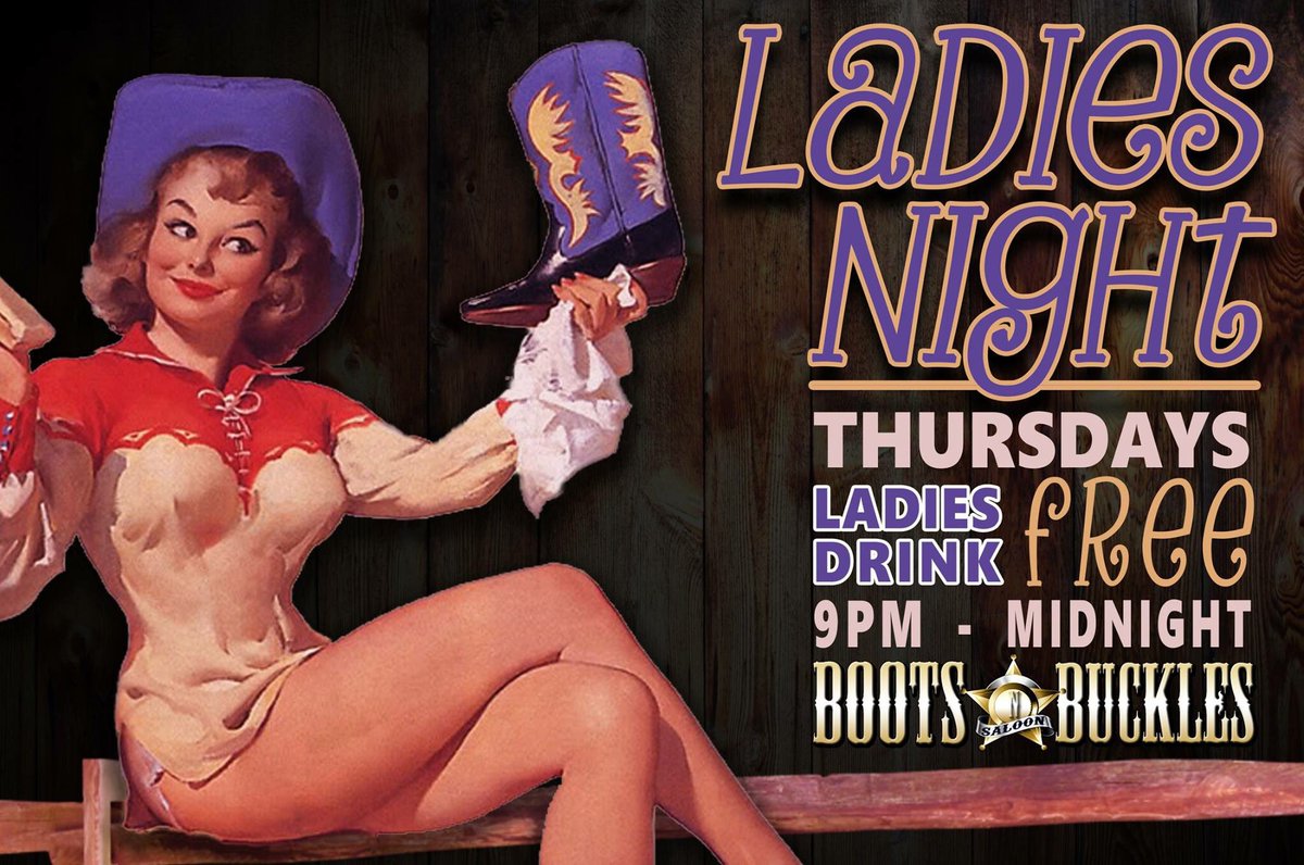 BootsNBuckles1's tweet photo. #LadiesNight #BootsNBuckles @DJKyleDOfficial @JohnnyMac_BnBS @johnrushbnb ladies you drink FREE from 9-midnight! https://t.co/riARKxM1KU