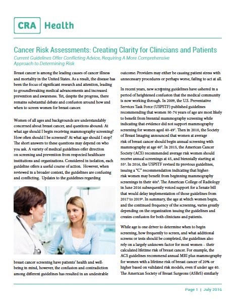 CRAHealthLLC's tweet photo. Whitepaper - #Cancer Risk Assessments: Creating Clarity for Clinicians &amp; Patients https://t.co/L9GJREWEZk https://t.co/SKGuCh8XUM