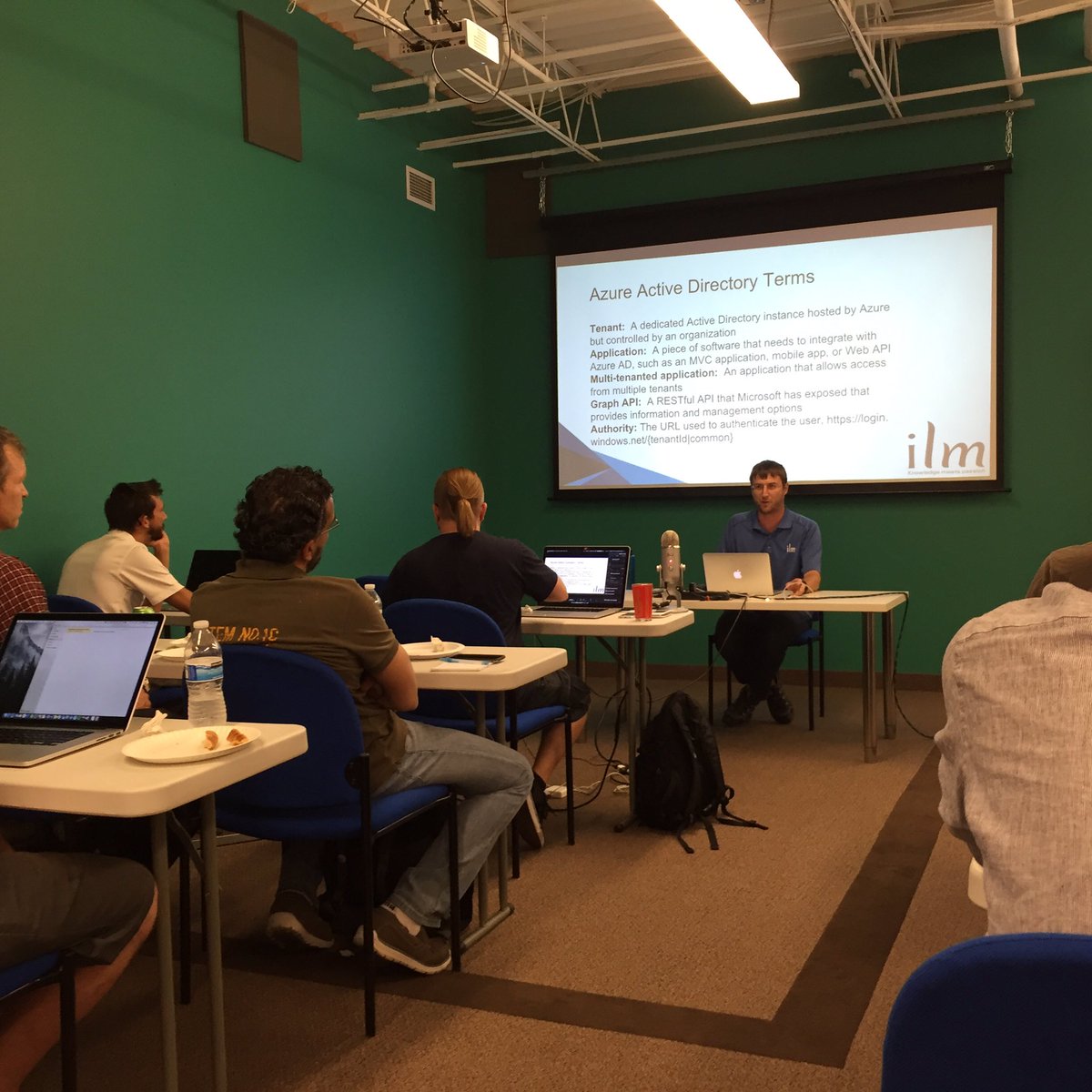 MNEMobile's tweet image. Joel Peterson of @ilmservices presenting on Authentication with #Azure AD in Xamarin at tonight's #mnem meeting!