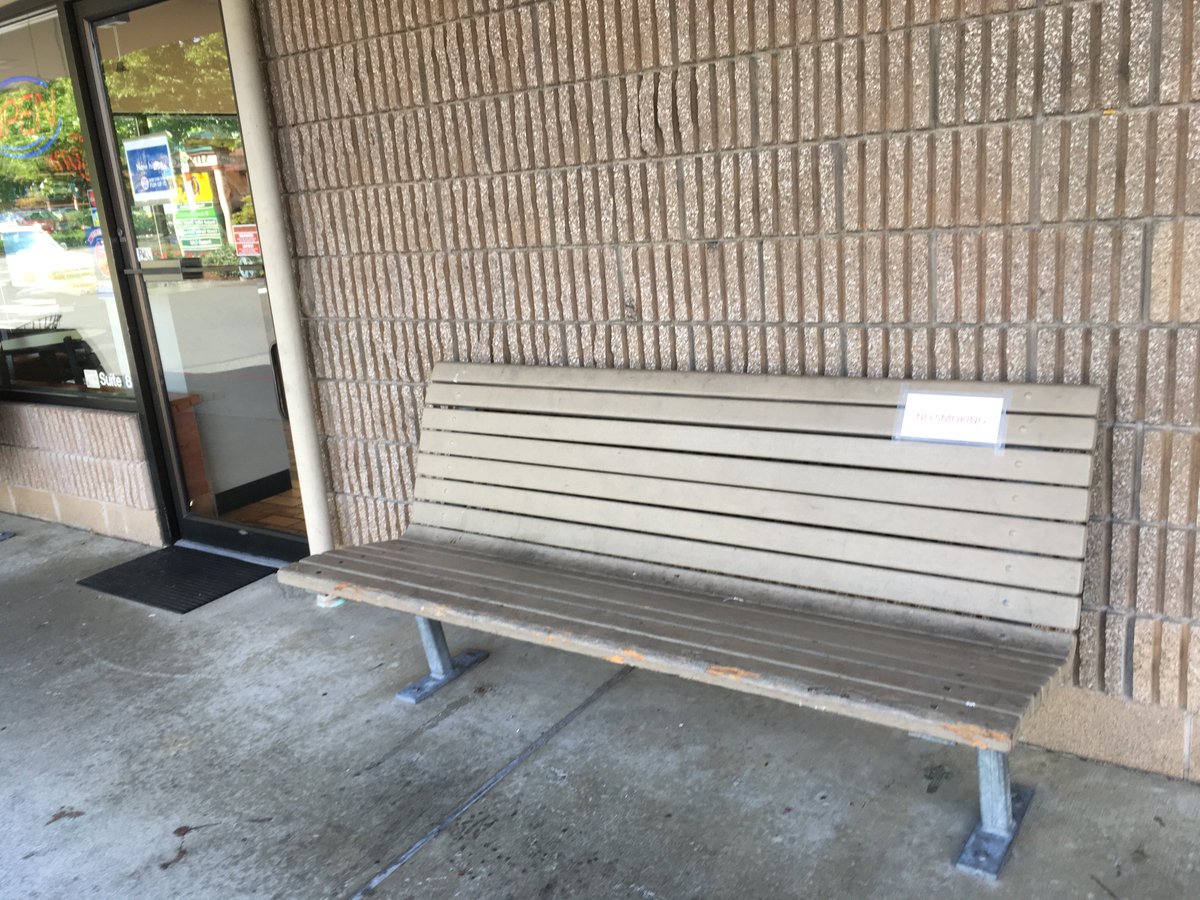 benchesofissy's tweet image. Three slightly sticky benches looking at a parking lot. But ice cream!