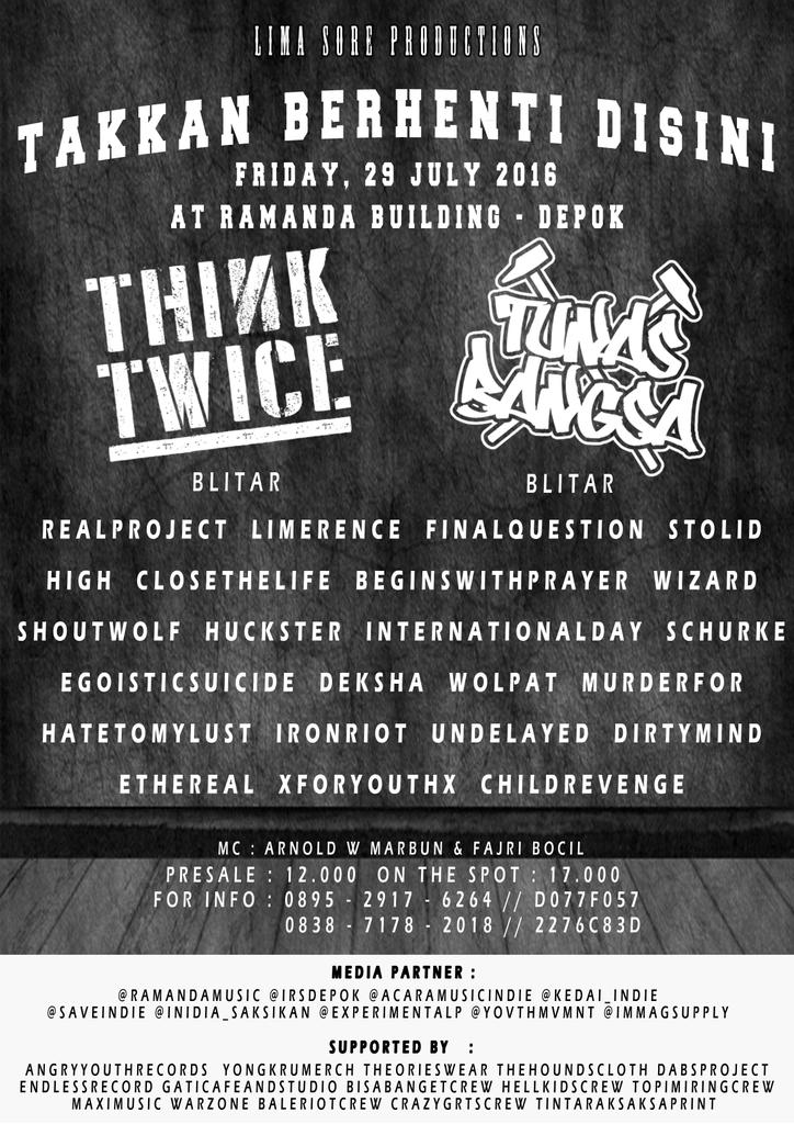 LIMA SORE PRODUCTIONS
TAKKAN BERHENTI DISINI 29.07.16
