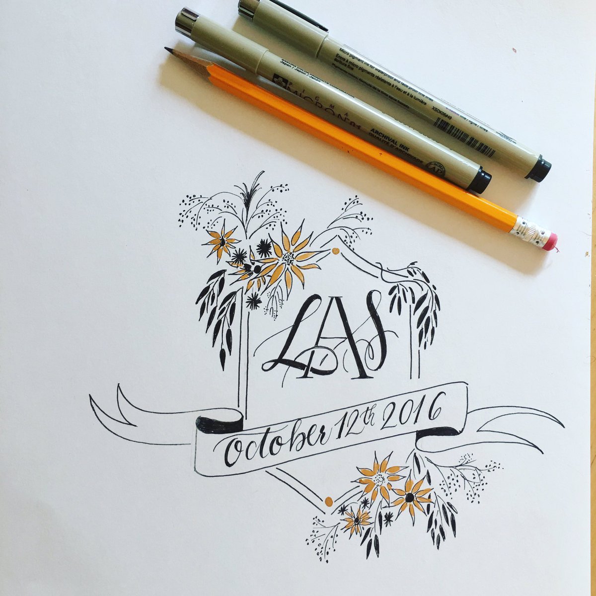 Wedding crest #wedding #calligraphy