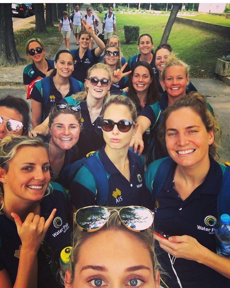 WaterpoloAus's tweet photo. Time out! #AussieStingers off to Budapest - some down time before their final week of training ahead of Rio. Enjoy https://t.co/SiQHO49dQp
