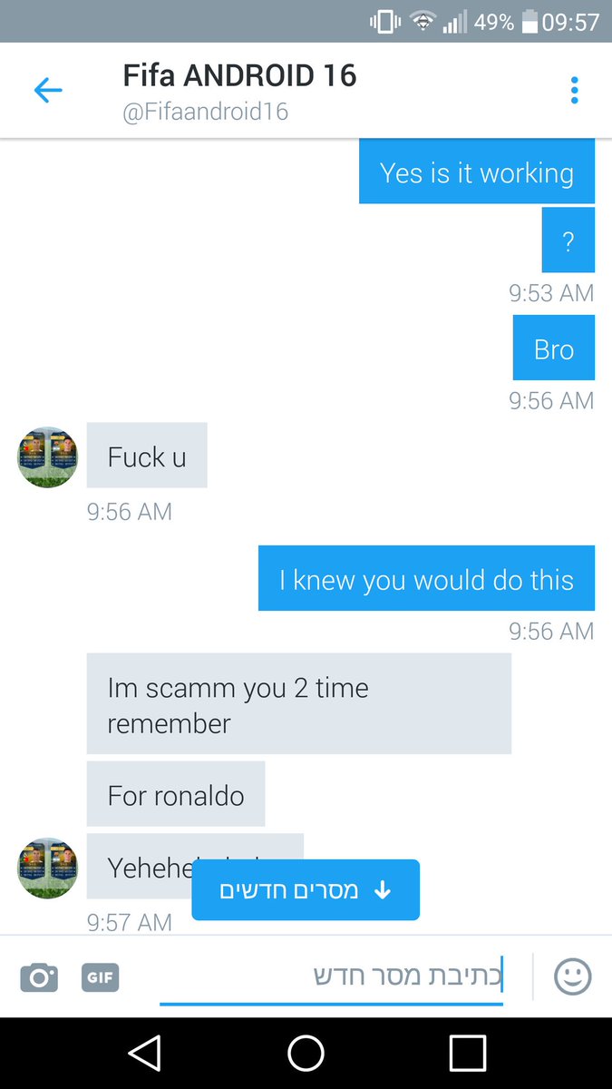 royicohen123's tweet image. This dumbass fuckboy scammed me again with new account dunbass @EASPORTSFIFA @ElnaFifaHD