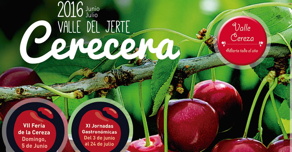ValleCereza's tweet photo. OJO!!! ÚLTIMO FIN DE SEMANA de La Cerecera 2016 en el Valle del Jerte... https://t.co/iW7qqUF0b7  🐴🍃🍒🚴🌳❤️🍒🐌🐟🌲 https://t.co/0gBrtEX11d