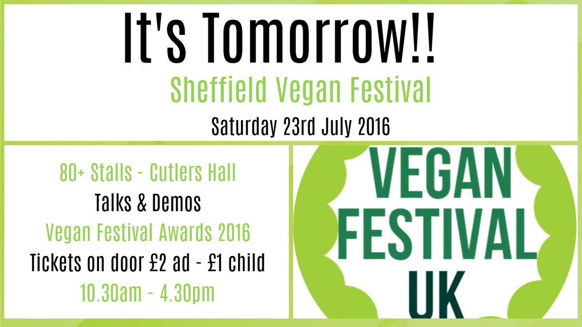 veganfestivaluk's tweet image. Come along from 10.30am tomorrow to #sheffield very first #veganfestival. Tickets on door £2. Many talks &amp;amp; 80+stalls
