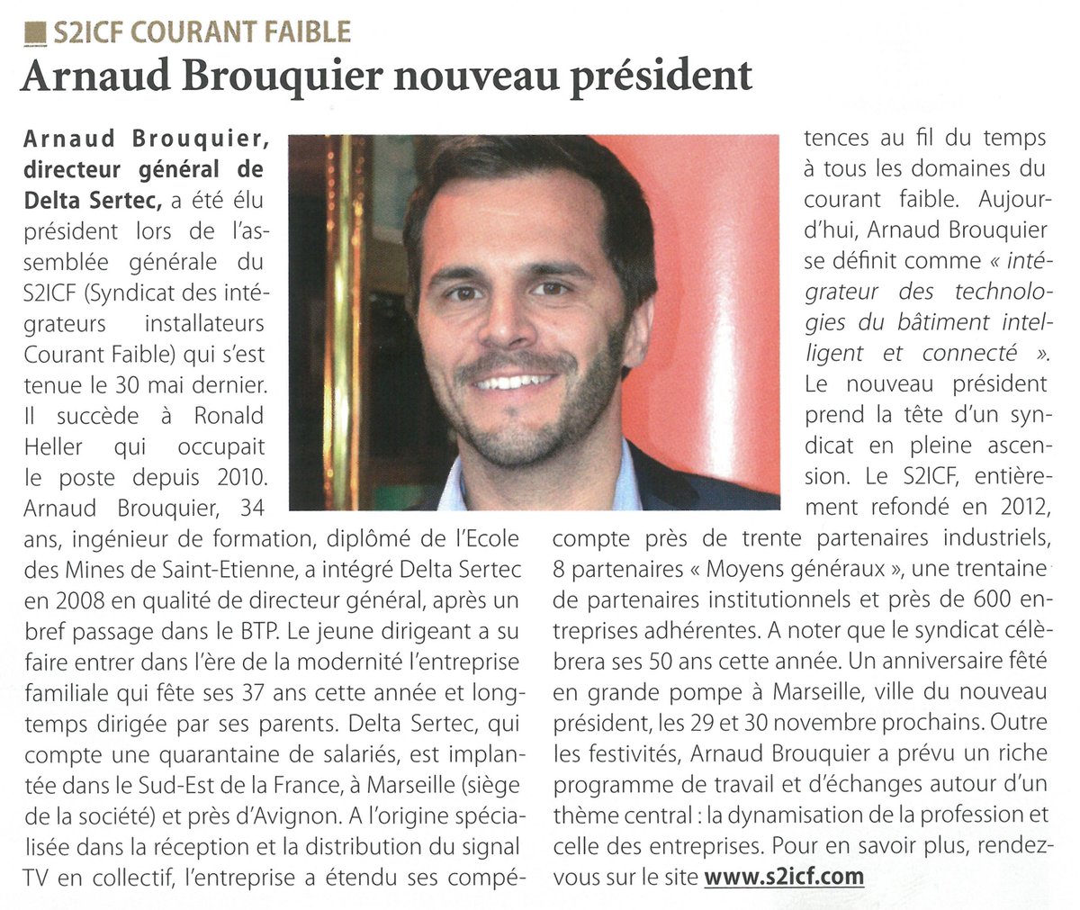 DeltaSertec's tweet photo. @ABrouquier nouveau président du @S2ICF. @DeltaSertec et #Marseille à l'honneur ! (article Habitat &amp; Technologies) https://t.co/JpLIPwoWrC