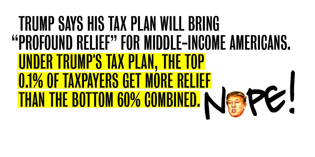 TheBriefing2016's tweet photo. Donald Trump's plan mostly benefits billionaires -- and millionaires like Donald Trump. https://t.co/KAWLrRTIhr