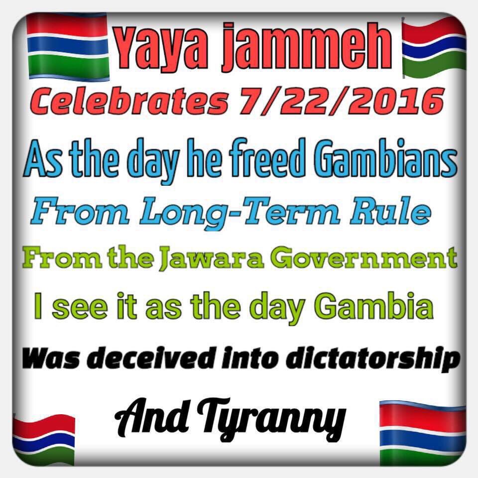 DebbohPulloh's tweet photo. July 22, the day #YahyaJammeh destroyed the "Smiling Coast of Africa". #Gambia @UNHumanRights @AmnestyWARO  @hrw https://t.co/f2u9aWB5EL