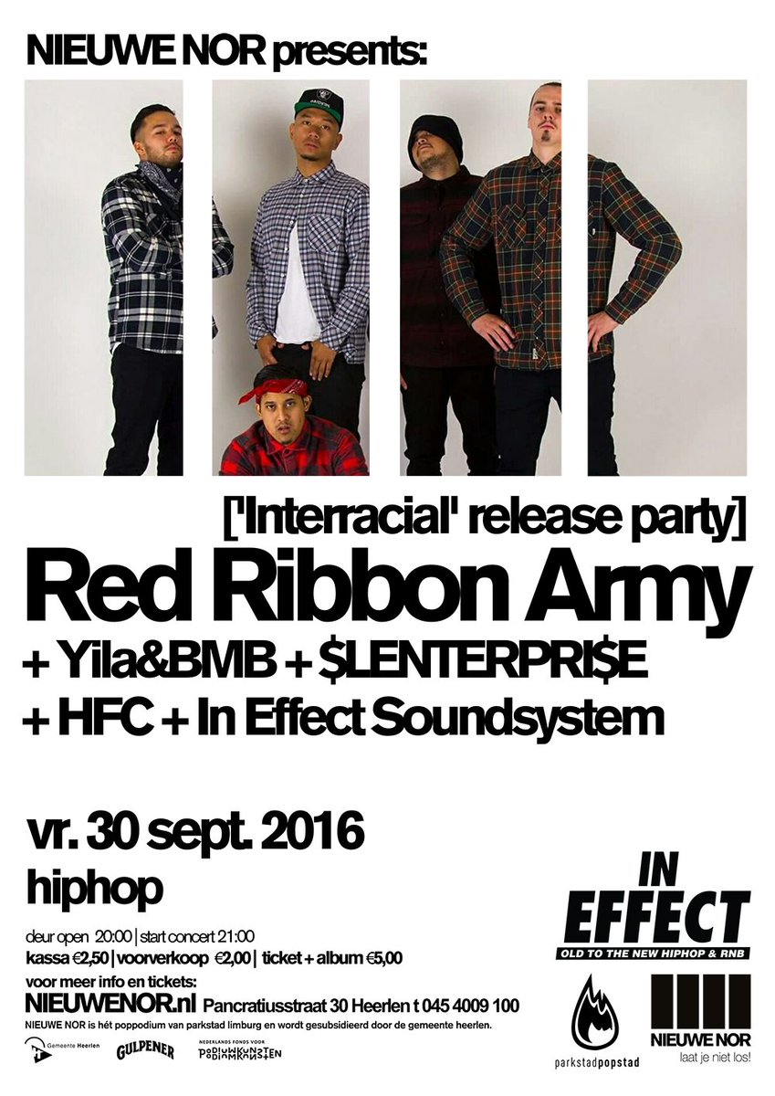 RED RIBBON ARMY is terug: bit.ly/2ahnqMO < op 30 sept. presenteert Heerlense hiphop-formatie nieuw album!