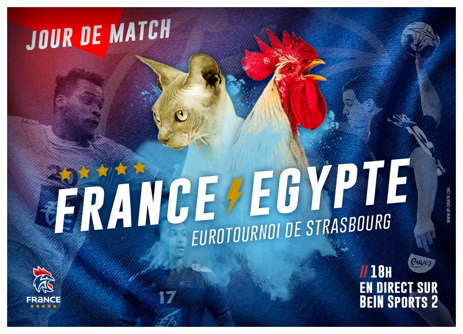 #EdF[M]-Destination Rio
JOUR DE MATCH (prépa JO)
France Vs Egypte - 18h sur beIN SPORTS 2!
<a href="/Eurotournoi/">EuroTournoi Handball</a> 
#BleuetFier