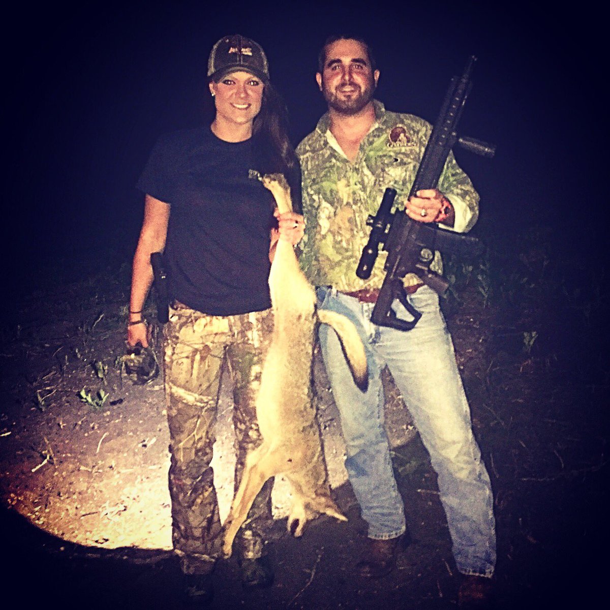 GAhuntingGal's tweet photo. Doing a little predator control #coyote ##iamsportsman #coyotehunting #landcontrol #sportsmanalliance #foxpro https://t.co/7olQHOpEnk