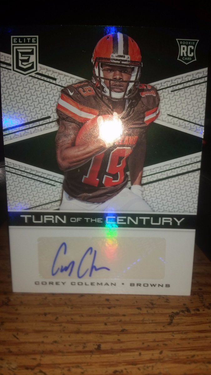 @PaniniAmerica #DonrussELITE #BoxBreak 🏈 @Browns @TheCoreyColeman #TurnOfTheCentury Green #Auto