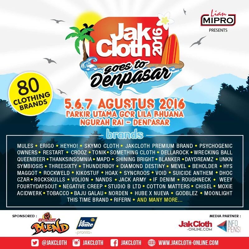 Jangan lupa dicatet untuk yang dibali kita open 5,6,7 agustus more info #jakcloth#brand#lokalbrand#clothing