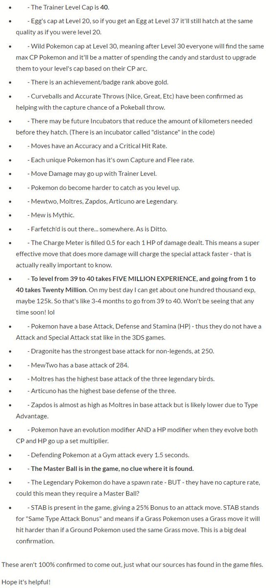 PokemonGoNews's tweet image. #PokemonGO has been decoded by Pokémon Fortress. They have shared a lot of useful information with the community.