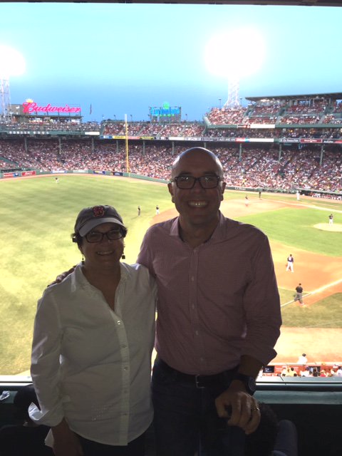 LiterationsMA's tweet photo. Executive Director Mary Gunn and @HMHCo’s Andrew Russell enjoying a night out at Fenway! #GoSox #partnersinliteracy https://t.co/83skrb79tv