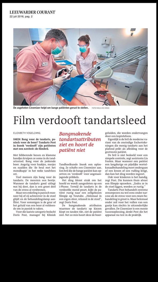 dorispost's tweet photo. Super stuk over onze nieuwe bril in @lc_nl #cinemizer @tandartssneek https://t.co/ZLICcHOAcR