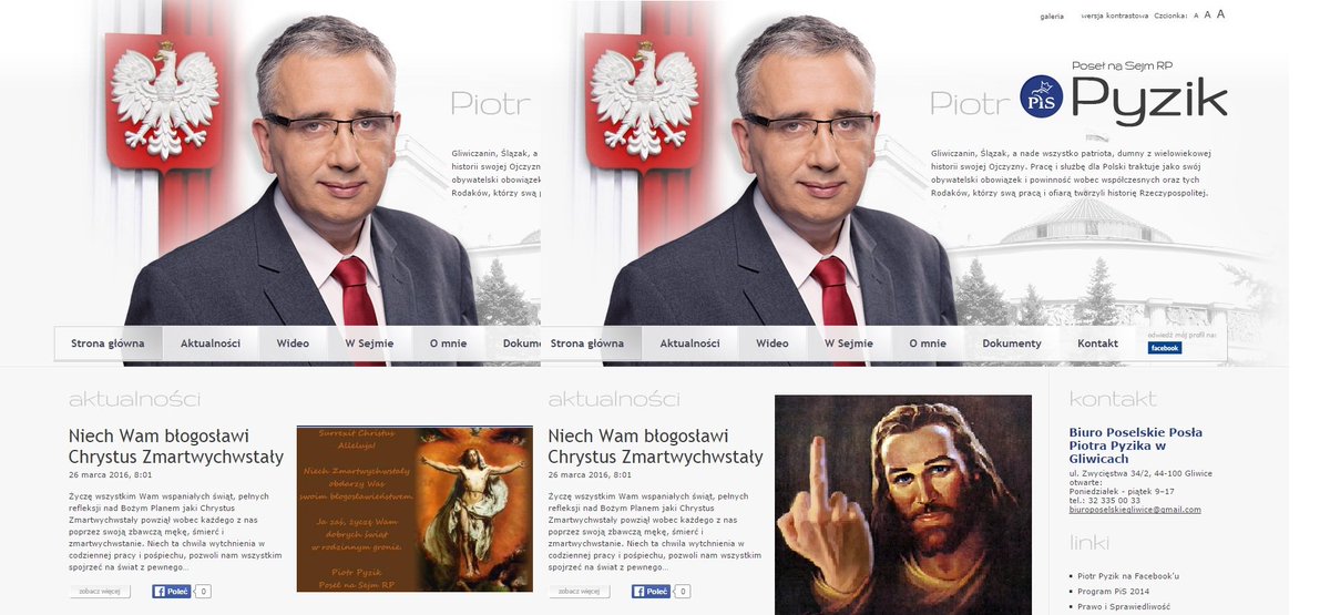 ViciuFulik's tweet image. Moja sugestia aktualizacji strony poselskiej strony #Pyzik a. Będzie bardziej zgodna z chrześcijańskim duchem posła.